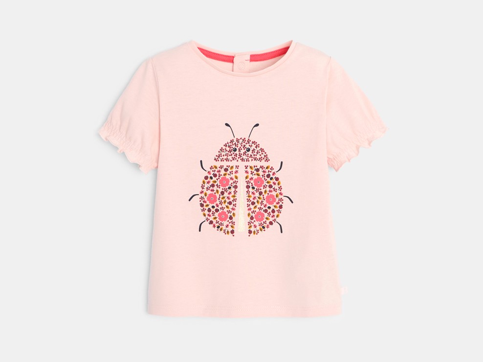 Camiseta mariquita rosa bebé niña 1