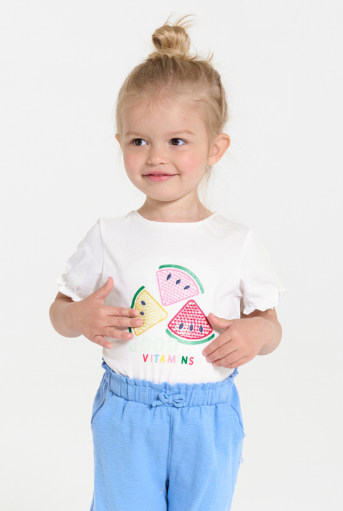 Camiseta lentejuelas blanco bebé niña 1