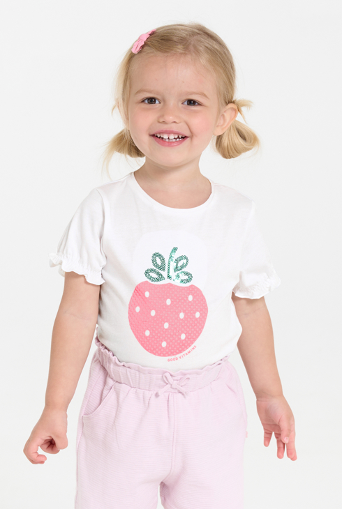 Camiseta lentejuelas blanco bebé niña 1