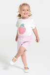 T-shirt sequins blanc bébé fille 4