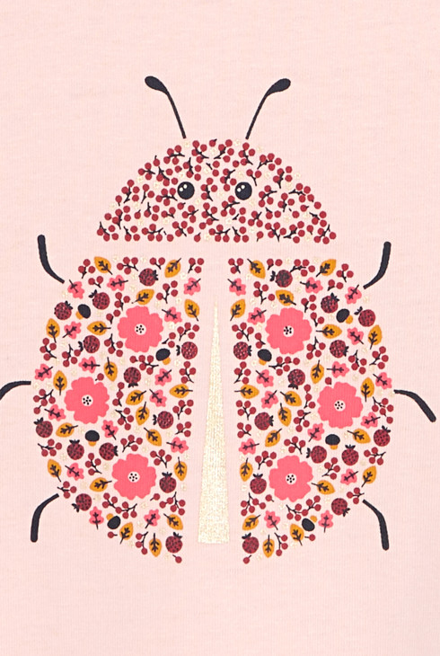 Ružičasta majica s motivom bubamare za djevojčice 2