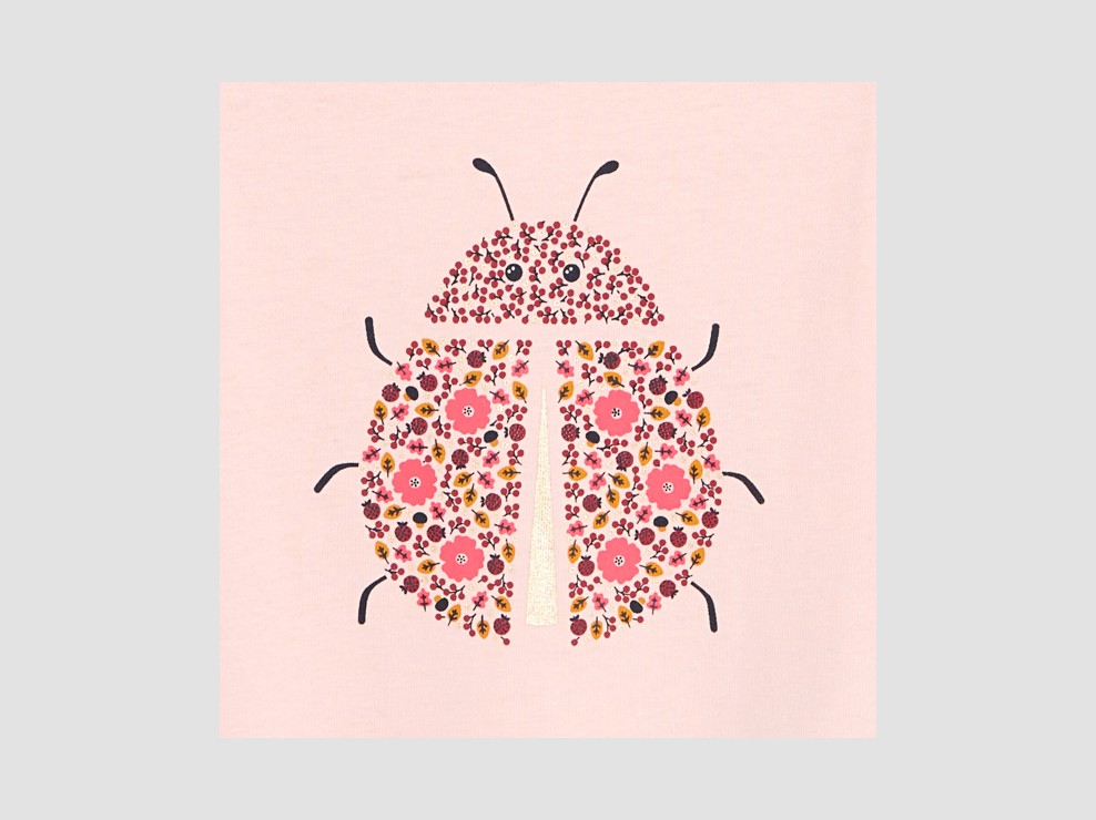 Camiseta mariquita rosa bebé niña 2