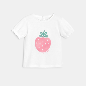 Camiseta lentejuelas blanco bebé niña 1