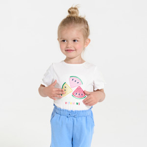 Weißes T-Shirt mit Pailletten Kleinkind Mädchen