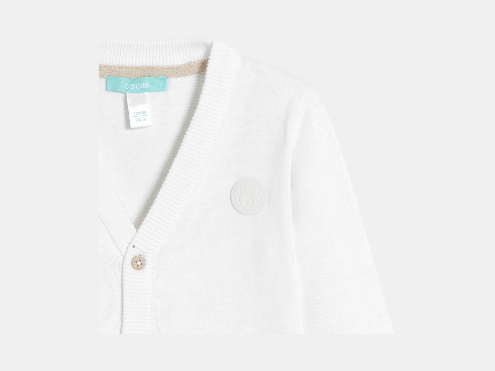 Weiße Baby-Strickweste für Jungen 2