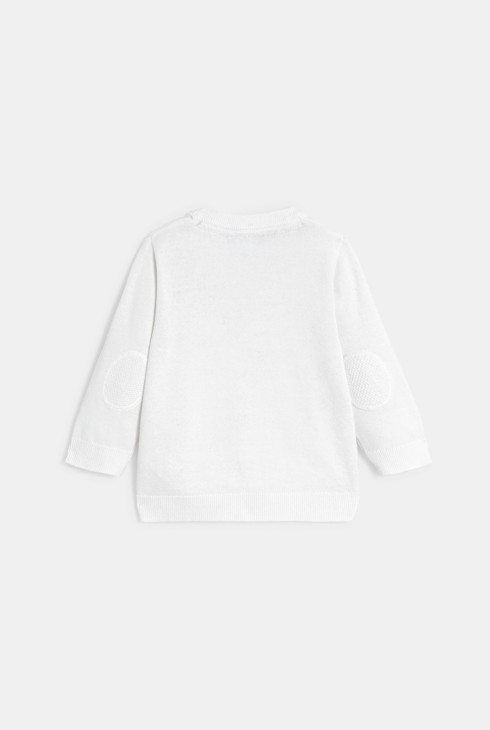 Gilet maille tricot blanc bébé garçon 2