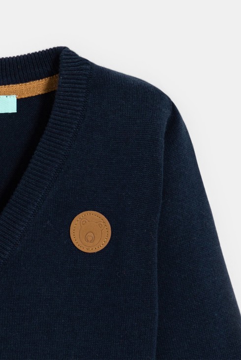 Blaue Baby-Strickjacke für Jungen 2