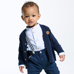 Baby boy blue knitted cardigan best sale