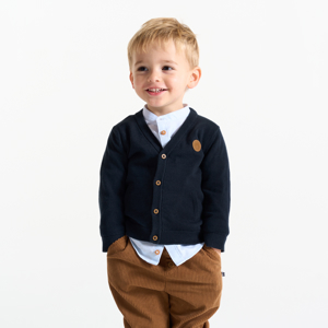 Baby boy's blue knitted cardigan 1