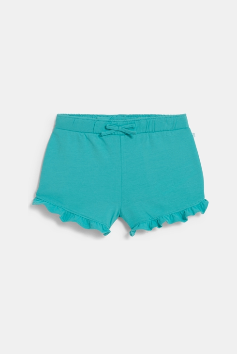 Short en molleton léger bleu bébé fille 1