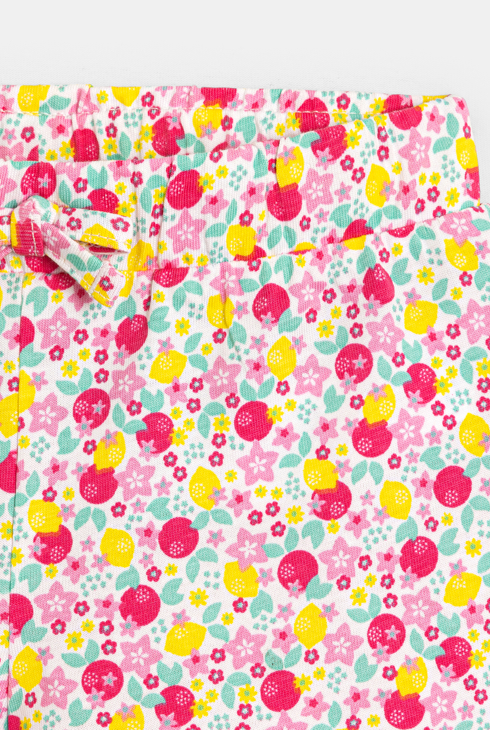 Baby girls lightweight, mutlicolored, brushed cotton shorts 2