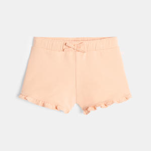 Baby girls lightweight, pink brushed cotton shorts 1