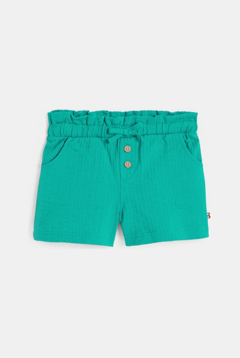 Short coton fantaisie léger vert bébé fille 1