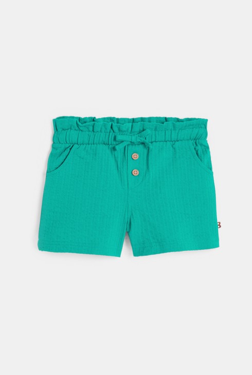 Zielone szorty z lekkiej ozdobnej bawełny niemowlę dziewczynka 1