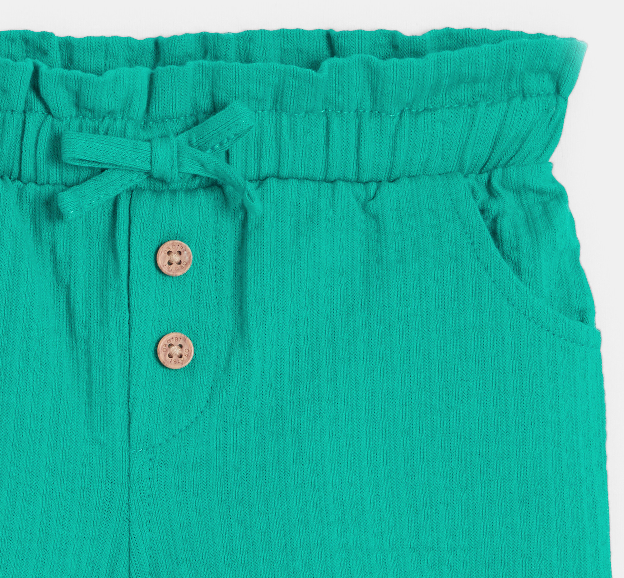 Zielone szorty z lekkiej ozdobnej bawełny niemowlę dziewczynka 2