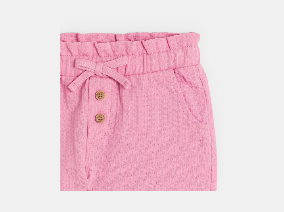 Short coton fantaisie léger rose bébé fille 2