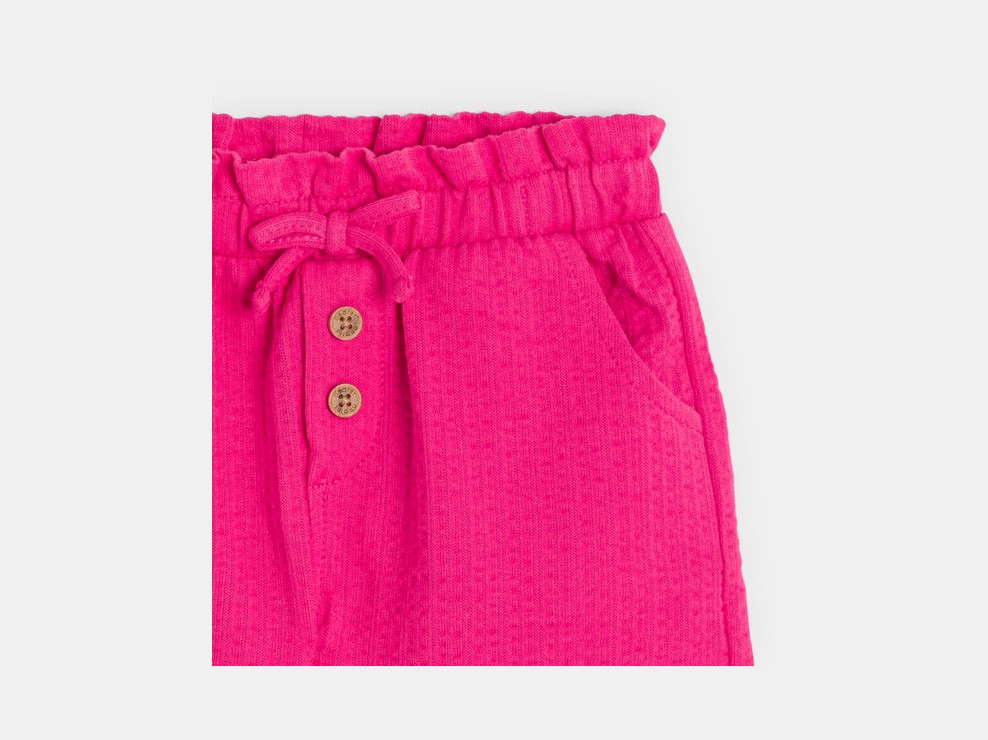 Short coton fantaisie léger rose bébé fille 2