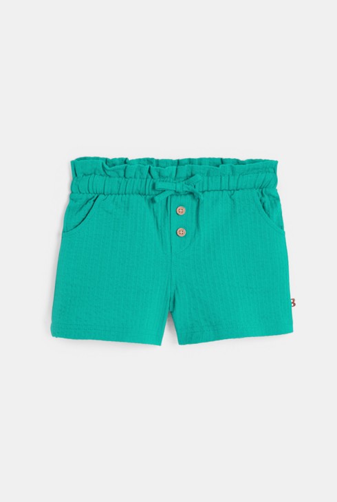 Zielone szorty z lekkiej ozdobnej bawełny niemowlę dziewczynka 1