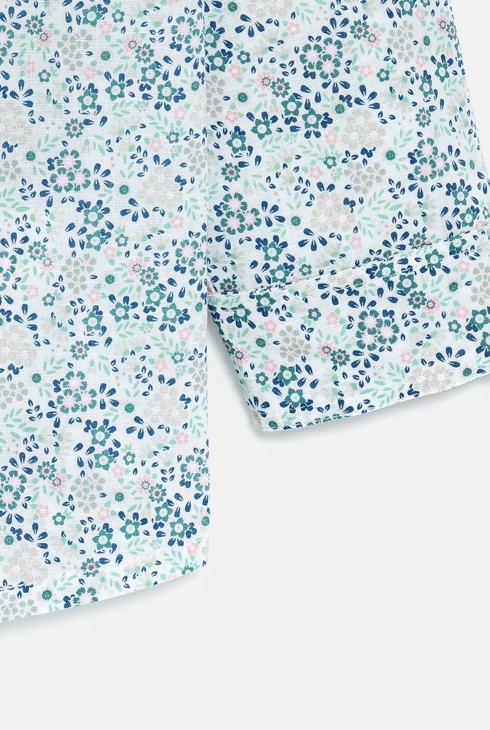 Chemise à fleurs en coton et lin multicolore Garçon 2