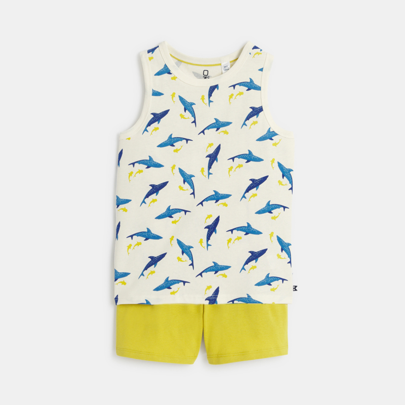 Pyja-court motif requin jaune Garçon - 14A