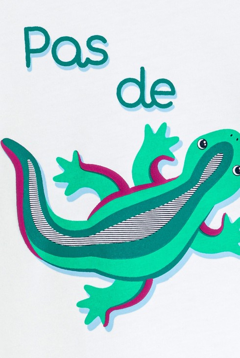 Fantovska bela majica s kuščarjem za dojenčke 2