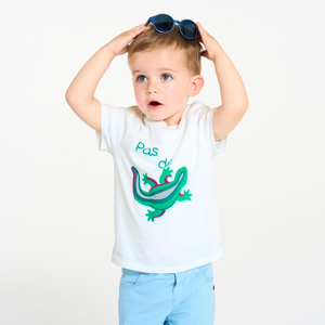 T-shirt lézard blanc bébé garçon 1