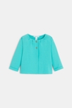 Gilet coton fantaisie bleu bébé fille