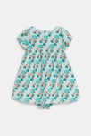 Robe en jersey de coton imprimé tropical vert bébé fille