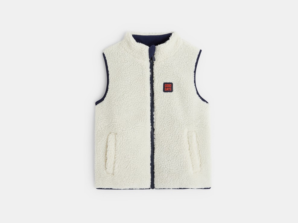 Veste sans manches réversible écru marine Garçon 1