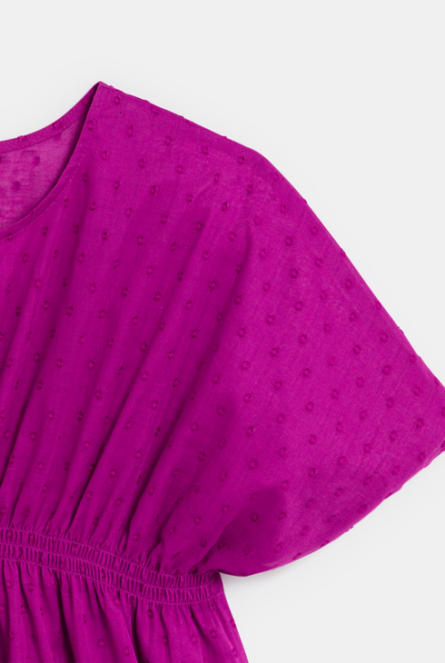 Robe de plage unie coloris violet Fille