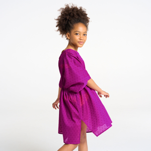 Girl's purple plain beach dress 1