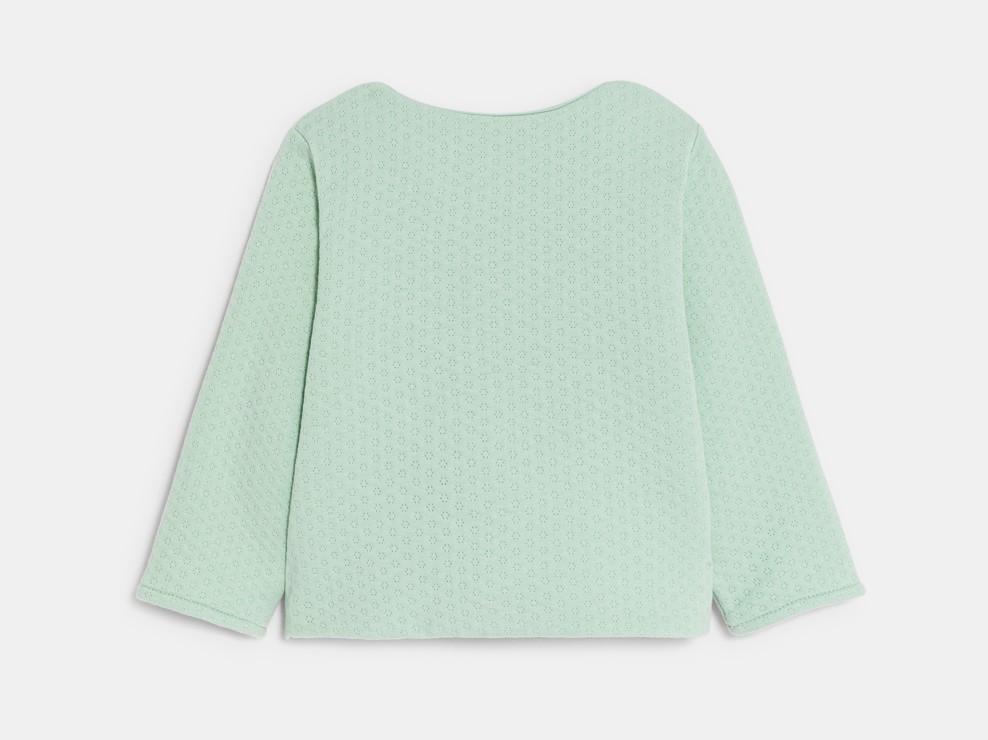 Sudadera con botones de presión reversible flores azul bebé niña 2