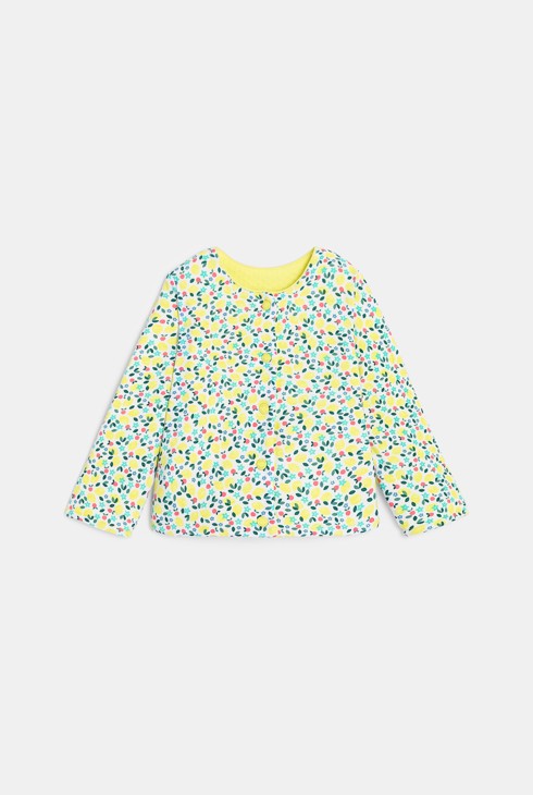 Obojestranski rumen dekliški pulover s pritiskači za dojenčke 2