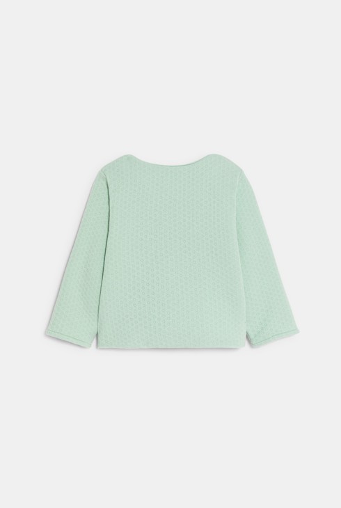 Sweat pressionné réversible fleurs bleu bébé fille 2