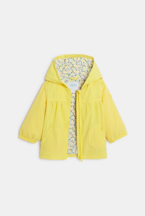 Gelbe Babyjacke mit Kapuze für Mädchen