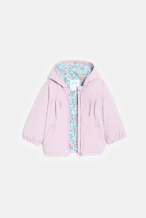 Lila Babyjacke mit Kapuze für Mädchen 2