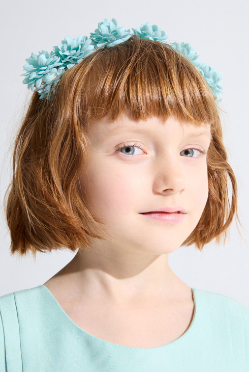 Festliches grünes Kleid ohne Ärmel für Mädchen 2