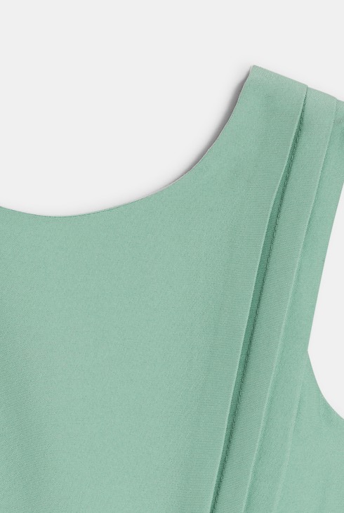 Robe de cérémonie sans manches vert Fille