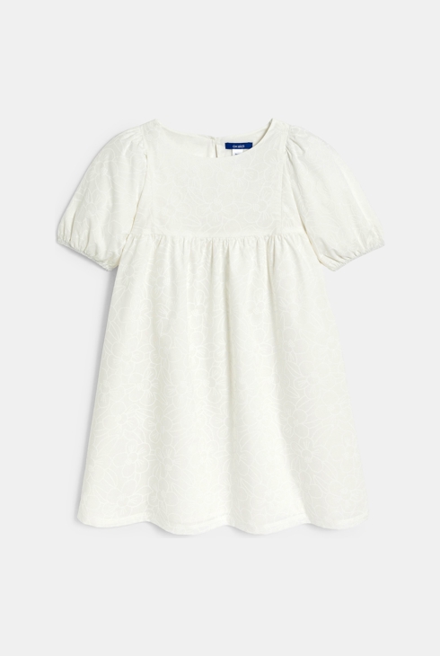 Robe babydoll unie blanche fille