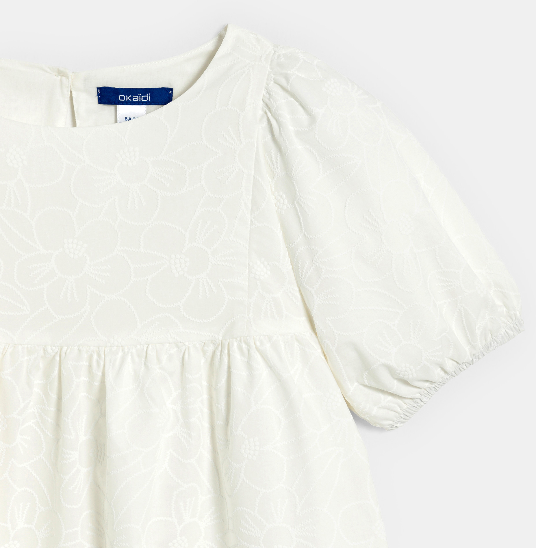 Girl's plain white babydoll dress 2