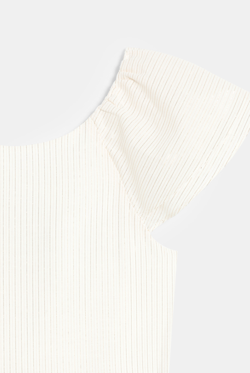 Robe évasée rayée blanche Fille