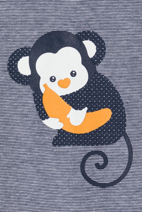 Combi courte singe bleu bébé garçon 2