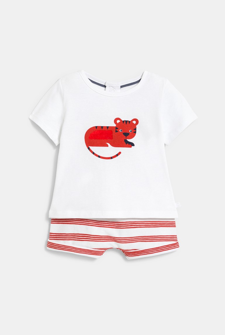 Pyjama court tigre rouge bébé garçon 1
