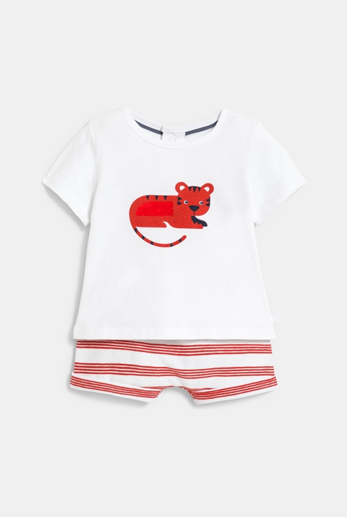 Pyjama court tigre rouge bébé garçon 1