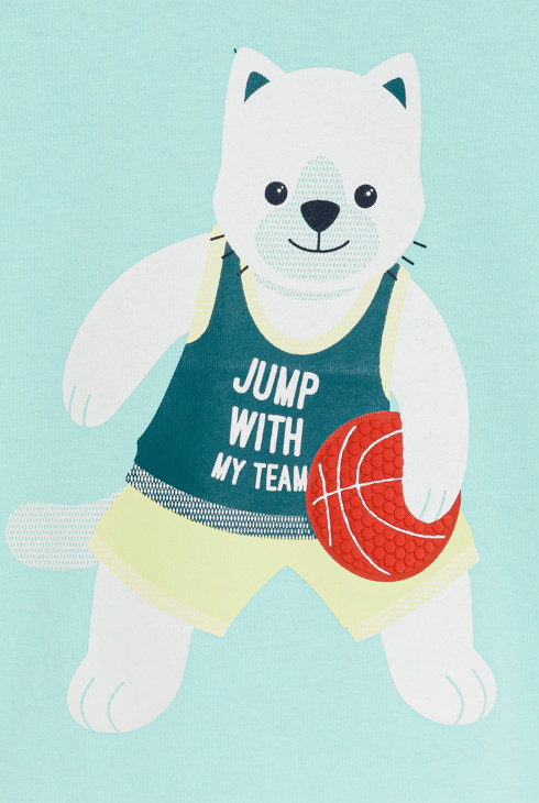 Fantovska modra majica z žogo za košarko za dojenčke 2