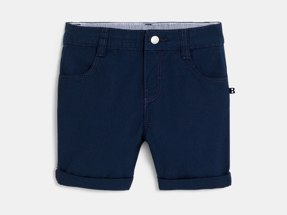 Bermuda droit coton fantaisie bleu marine bébé garçon 1