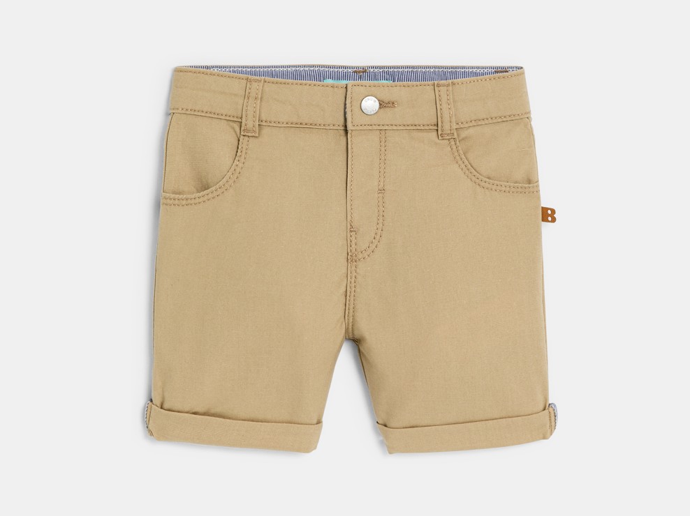 Bermuda recta algodón fantasía beige claro bebé niño 1