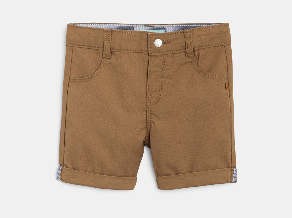 Bermuda droit coton fantaisie marron bébé garçon 2