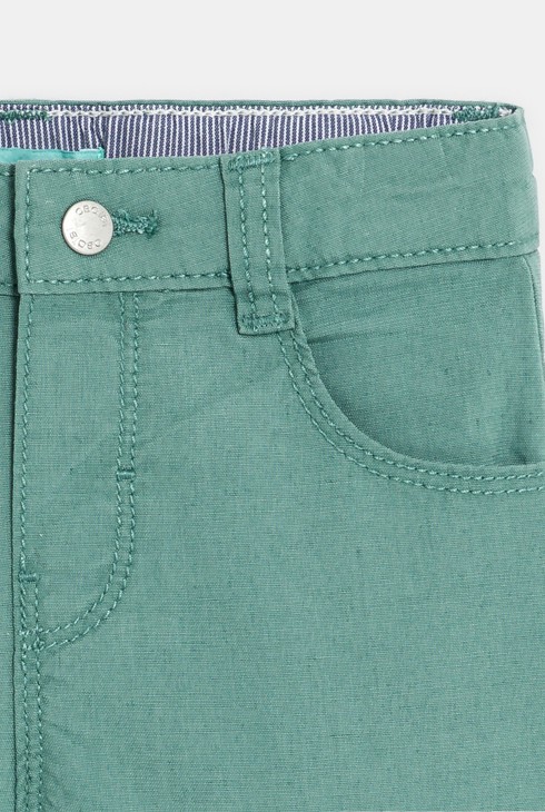 Bermuda droit coton fantaisie vert clair bébé garçon 2