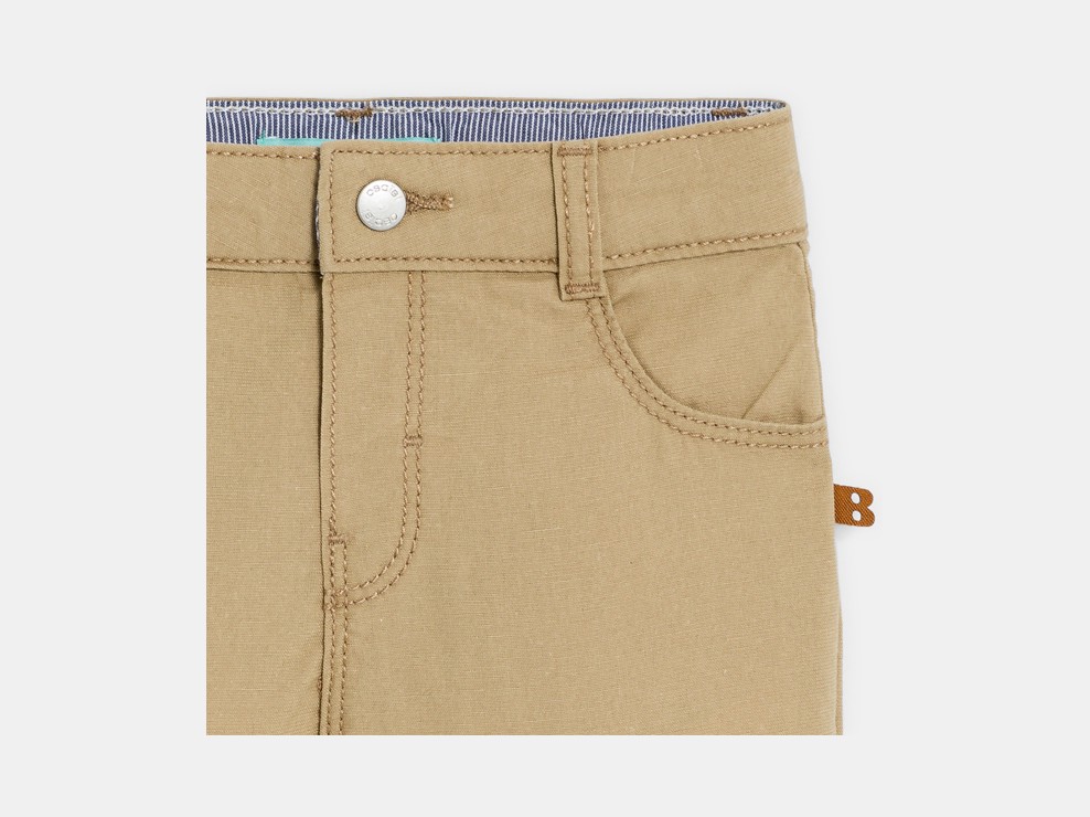 Bermuda recta algodón fantasía beige claro bebé niño 2